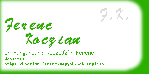 ferenc koczian business card